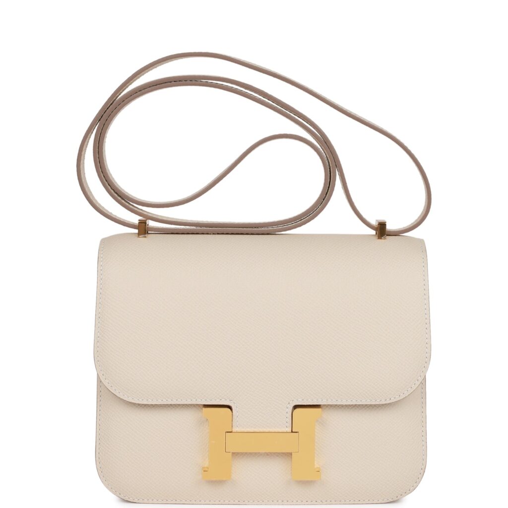 H Handbags Constance 1-18 Craie Epsom Gold Hardware