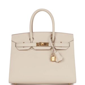 H Handbags Birkin Sellier 30 Craie Epsom Gold Hardware