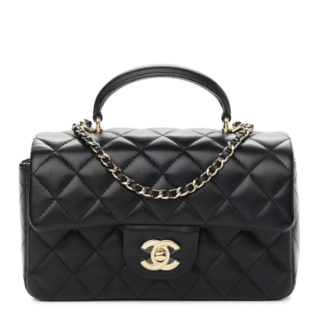 Chanel Mini Top Handle Flap In Black