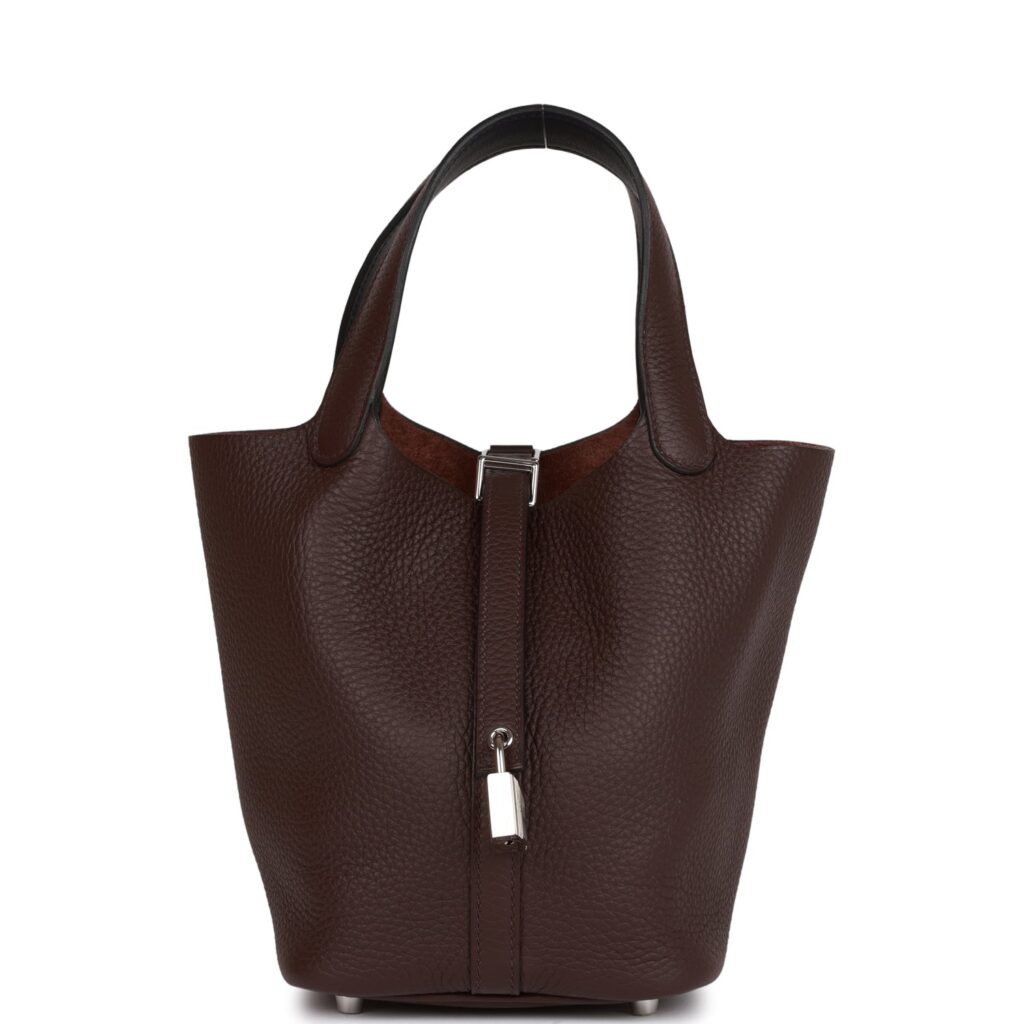 H Handbags Eclat Picotin Lock 18 Rouge Sellier Clemence Palladium Hardware