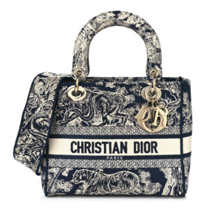 Dior Lady D-lite Bag Blue Toile De Jouy Reverse Embroidery