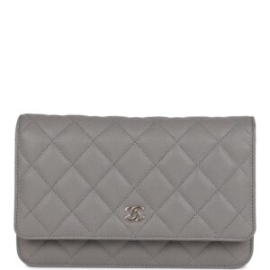 Chanel Wallet On Chain (WOC) Grey Caviar Light Gold Hardware