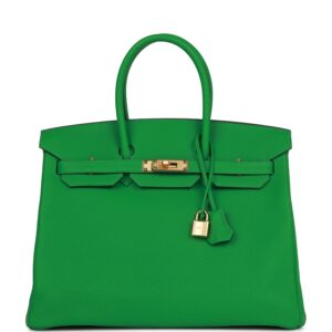 H Handbags Birkin 35 Bamboo Togo Gold Hardware