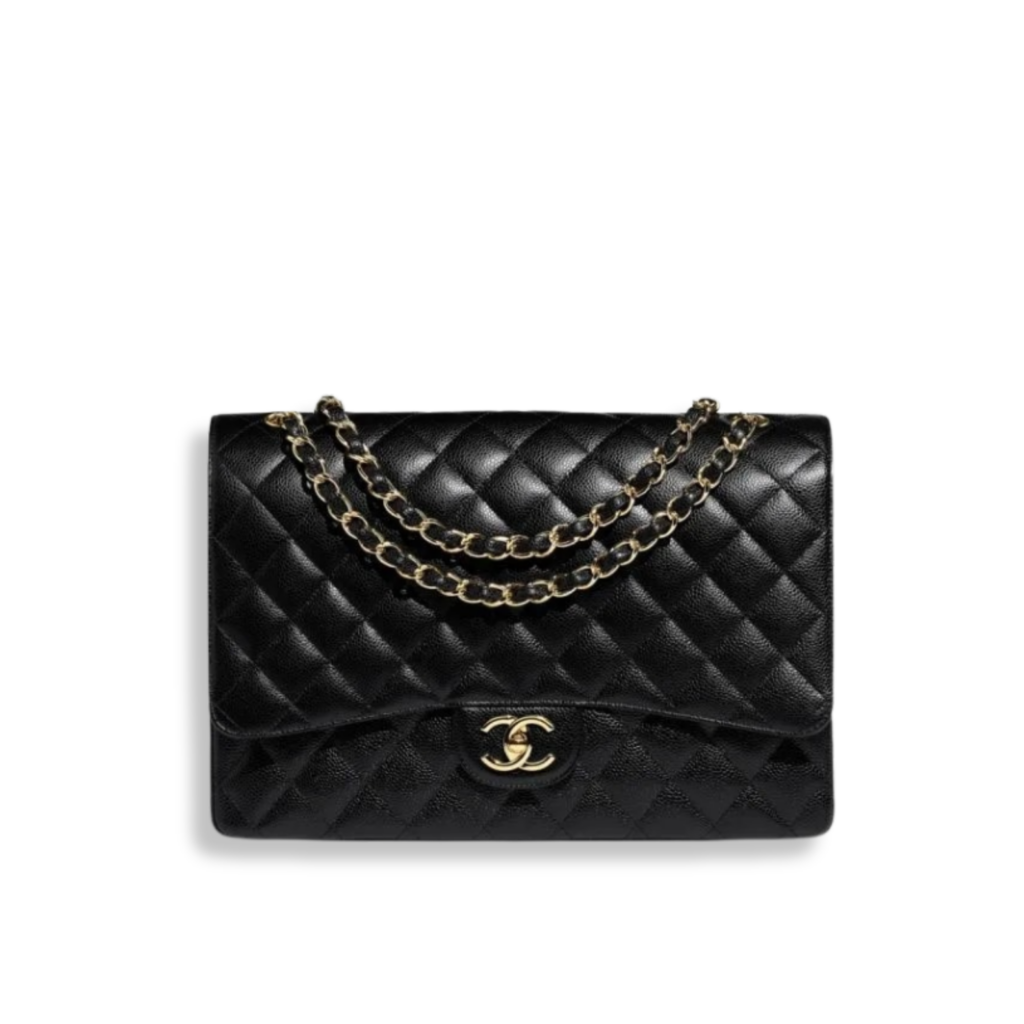 Chanel Maxi Classic Black Handbag With Gold Hardware