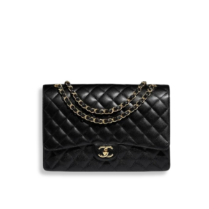 Chanel Maxi Classic Black Handbag With Gold Hardware