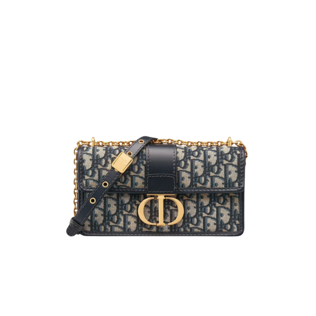 Dior 30 Montaigne Bag With Chain Blue