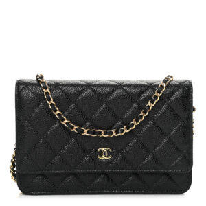 Chanel Caviar Quilted Wallet on Chain WOC Black