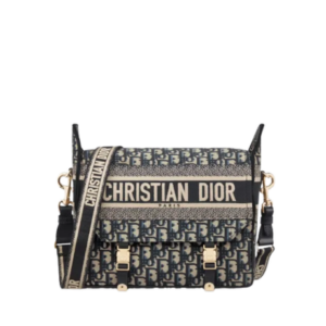 Dior Small Diorcamp Bag Blue Dior Oblique Embroidery 23Cm