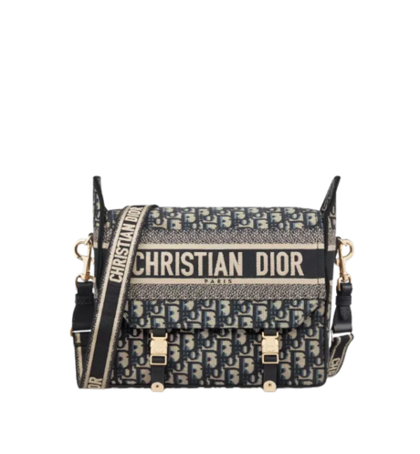 Dior Small Diorcamp Bag Blue Dior Oblique Embroidery 23Cm