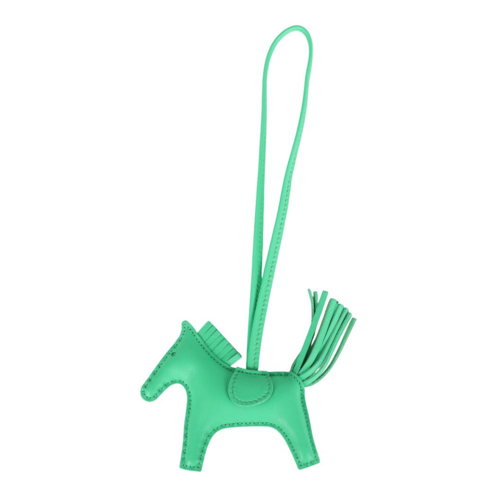 Hermes Pegase Rodeo Bag Charm PM Vert Comics Milo Lambskin