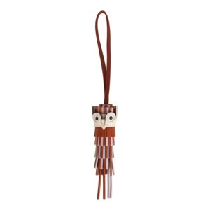 Hermes Chouette Owl Charm Pain D'Epice, Mauve Pale, Sienne and Nata Milo, Swift and Epsom