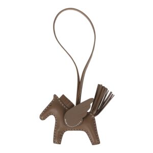 Hermes Pegase Rodeo Bag Charm PM Etoupe Milo Lambskin
