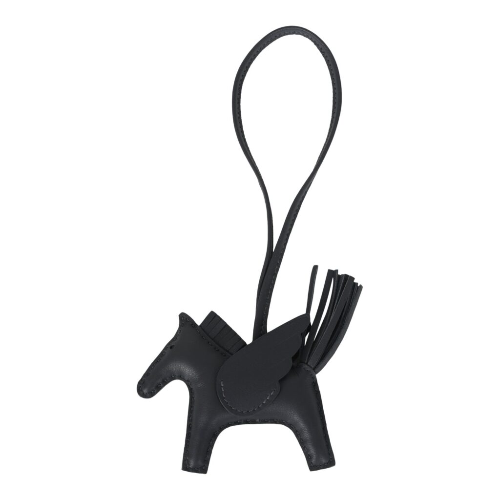 Hermes Pegase Rodeo Bag Charm PM Ardoise Milo Lambskin