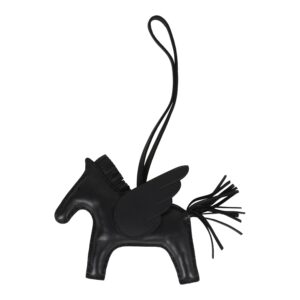 Hermes Pegase Rodeo Bag Charm MM So Black Milo Lambskin