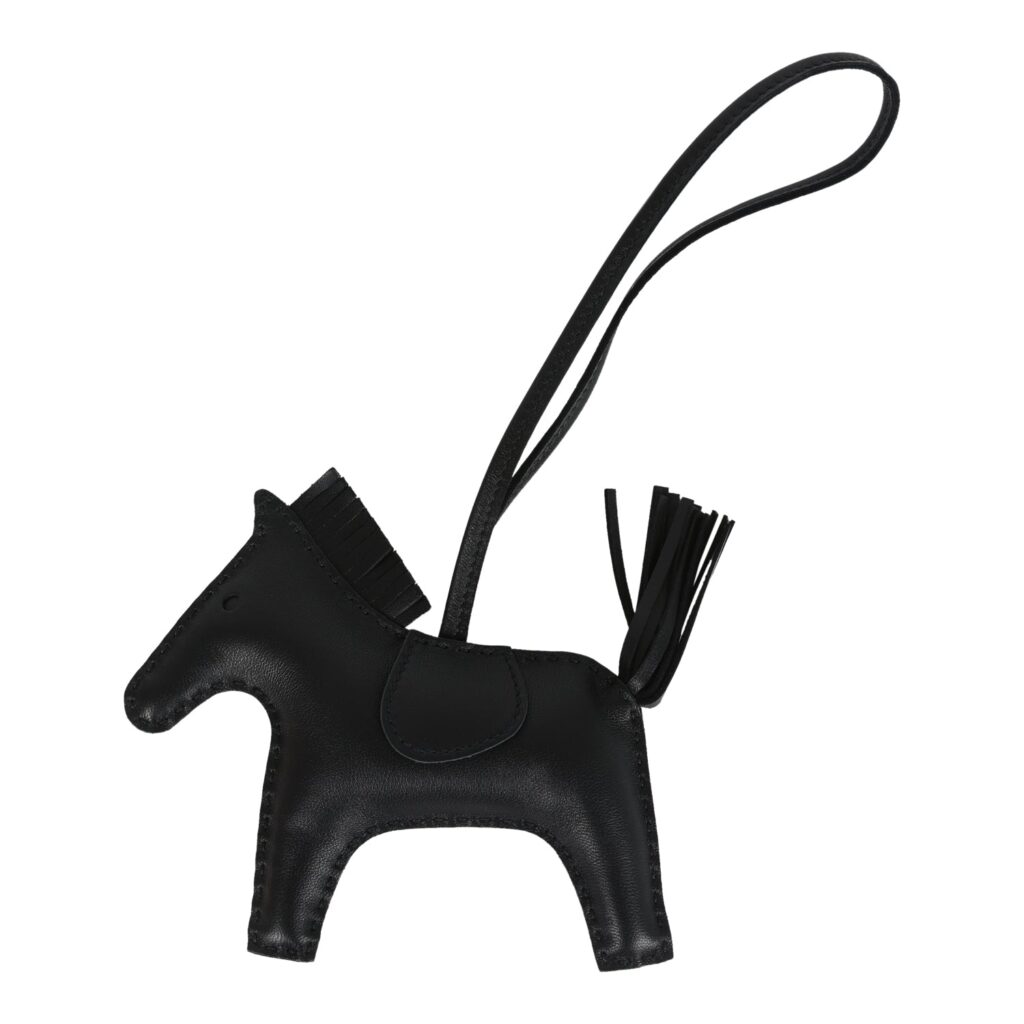Hermes Rodeo Bag Charm MM So Black Milo Lambskin