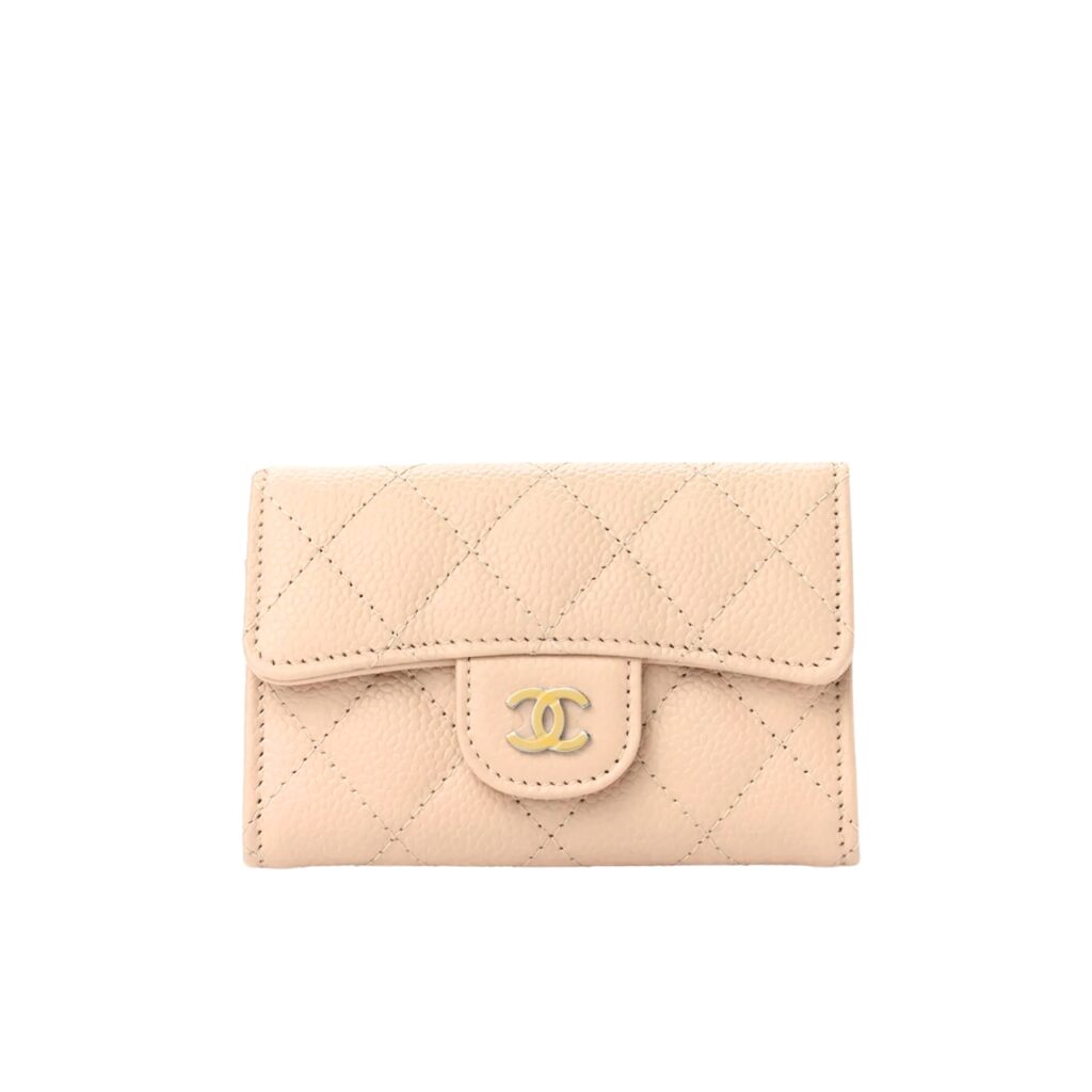 Chanel Classic Card Holder Wallet Beige Ap0214