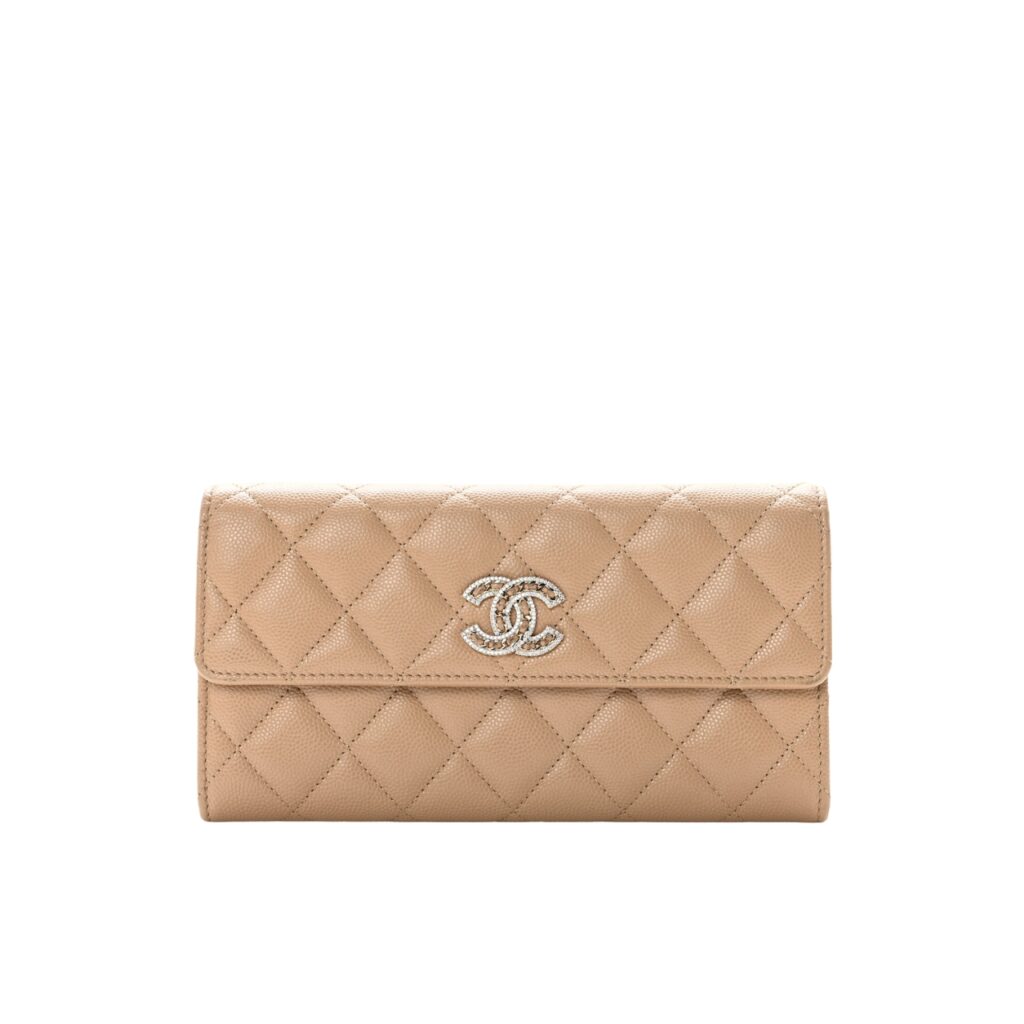 Chanel Long Flap Wallet Beige Ap0955