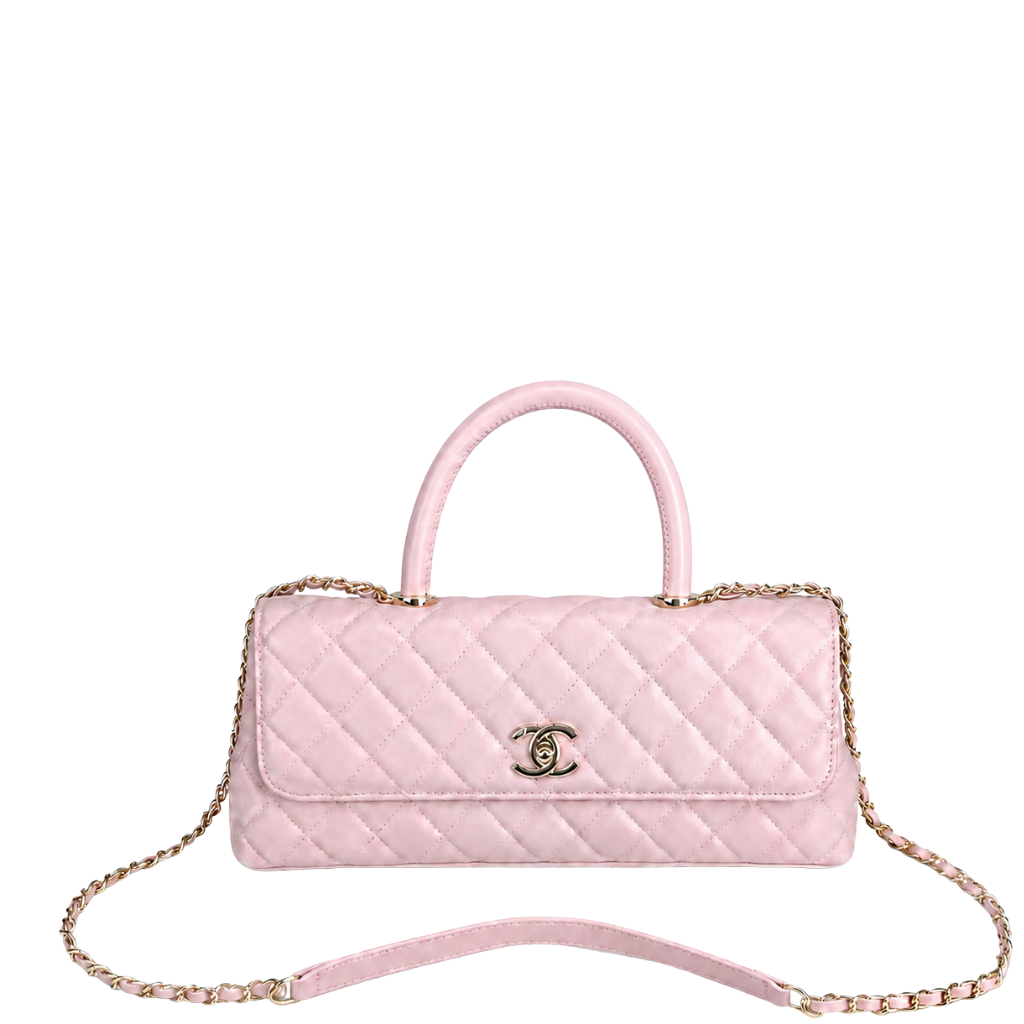 Chanel Caviar Quilted Maxi East West Coco Handle Flap Pink
