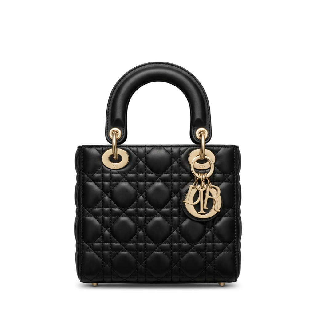 Small Lady Dior Bag Black Cannage Lambskin 20cm