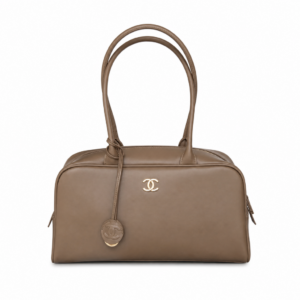 Chanel Large “Perfect Bowling” Bag Dark Khaki Calfskin Gold Hardware