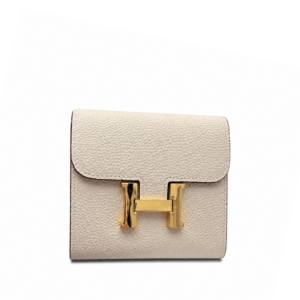 Hermès Constance Compact Cream Leather Wallet
