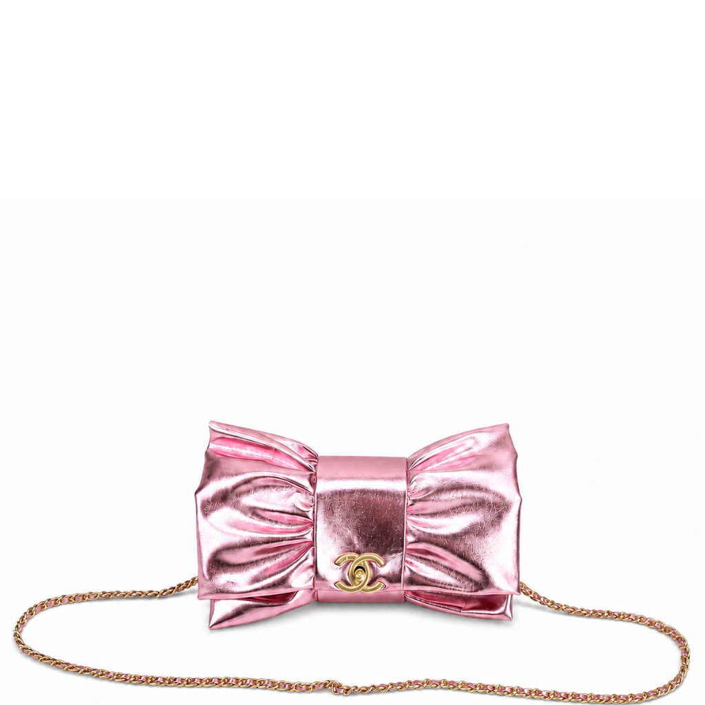 Chanel Metallic Rose 20cm Stylish Bib Bag