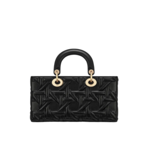 Small Lady D-Joy Bag Black Cannage Lambskin 22cm
