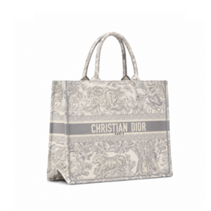 Large Dior Book Tote Gray Toile De (42 X 35 X 18.5 Cm)