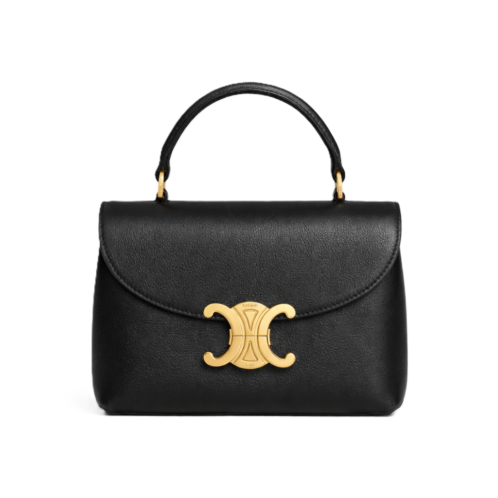 Celine Medium Nino Bag In Supple Calfskin Black 20Cm 117523Fxk 38No