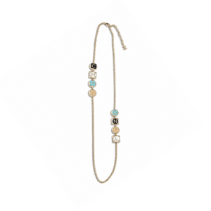 Chanel Gold-Tone CC And Multicolor Resin Sautoir Necklace