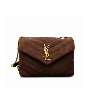 Saint Laurent Loulou Suede Shoulder Bag In Brown
