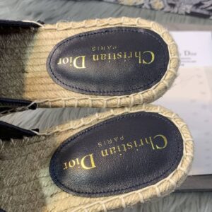 Dior Deep Blue Oblique Canvas Granville Espadrille Mules