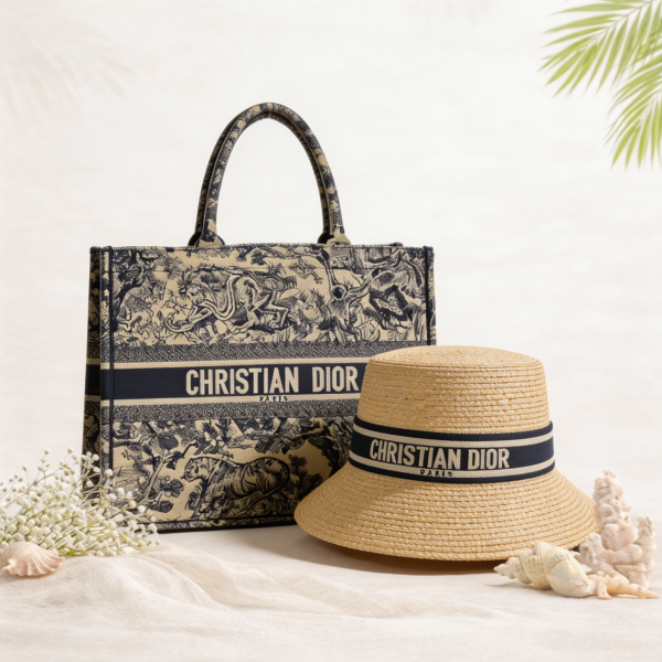 Christian Dior Summer Escape Book Tote Bag And Hat Set
