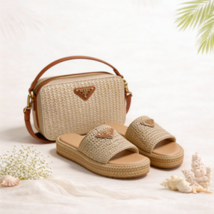 The Prada Riviera Essence – 2 Piece Bundle (Pouch Bag + Slides)