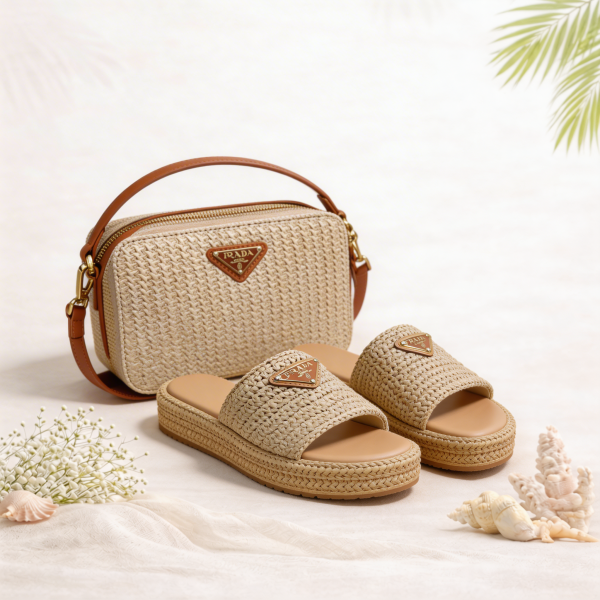 The Prada Riviera Essence – 2 Piece Bundle (Pouch Bag + Slides)
