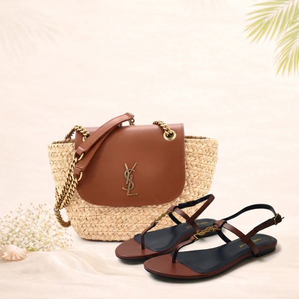 The Riviera Straw Elegance – 2 Piece Summer Bundle (Bag + Sandals)